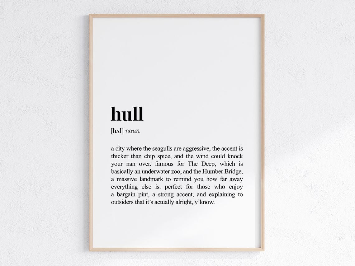 Hull Funny Definition Print Housewarming Humorous Dictionary Poster Sassy Travel
