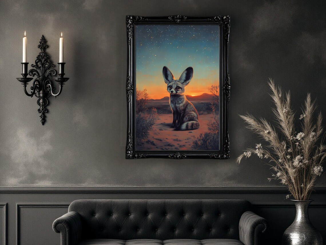 Adorable Fennec Fox Under Starry Night Sky - Image 3