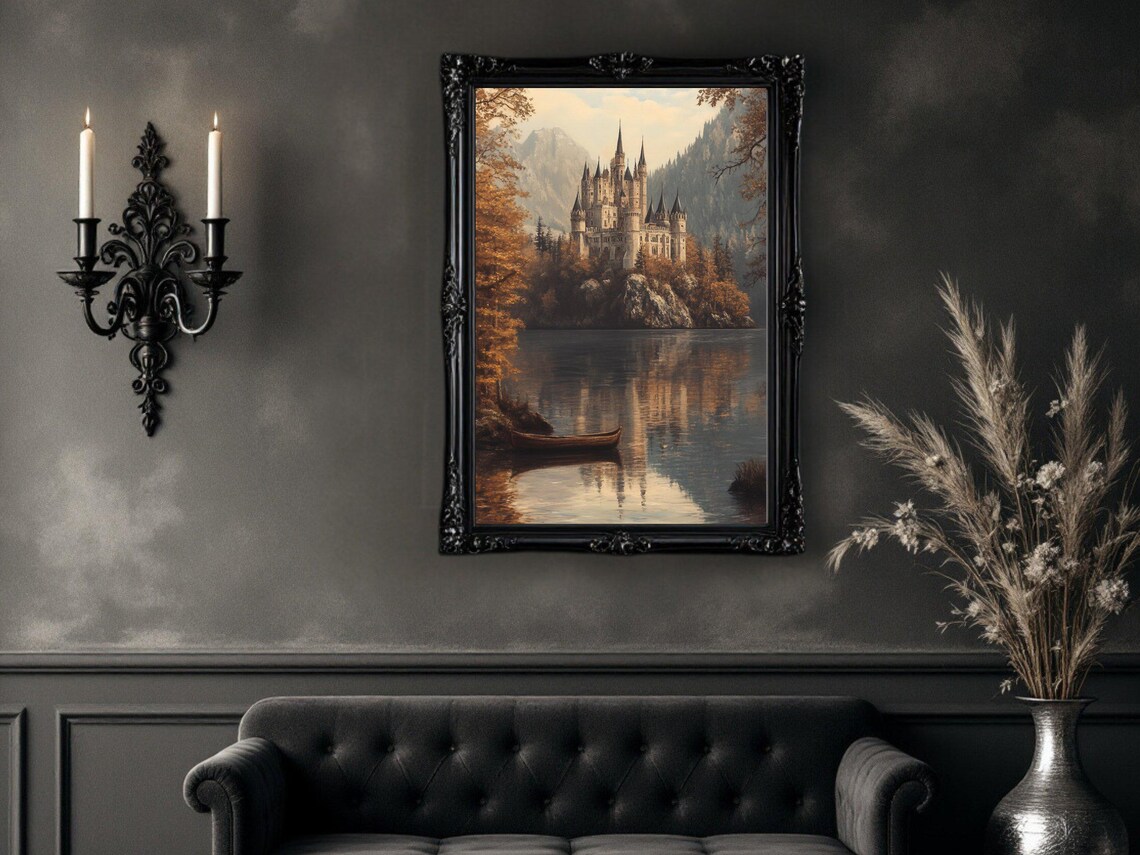 Enchanting Castle Rustic Scenic Landscape Art Print - Image 2