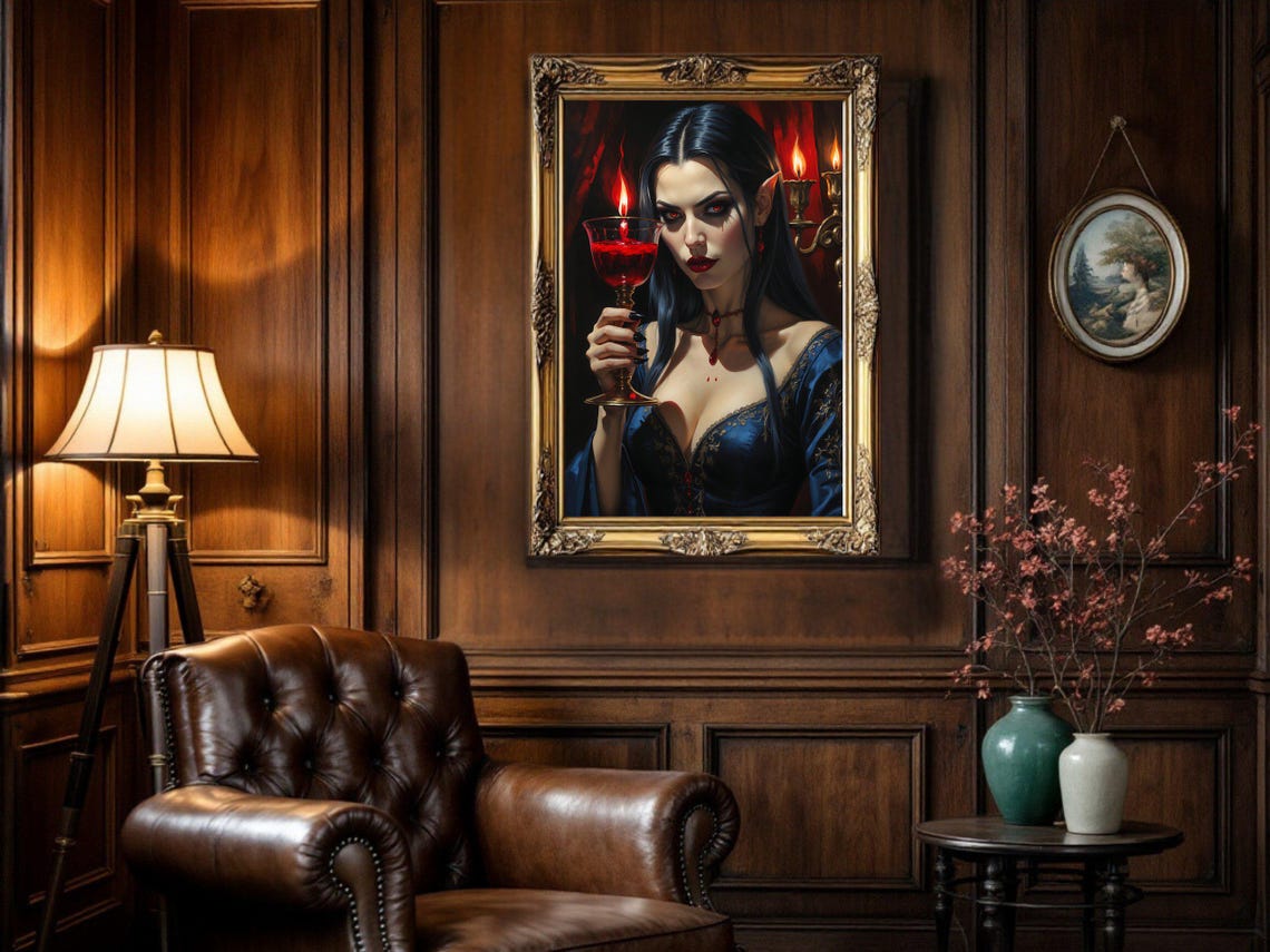Gothic Vampire, Dark Fantasy Art Print - Image 3