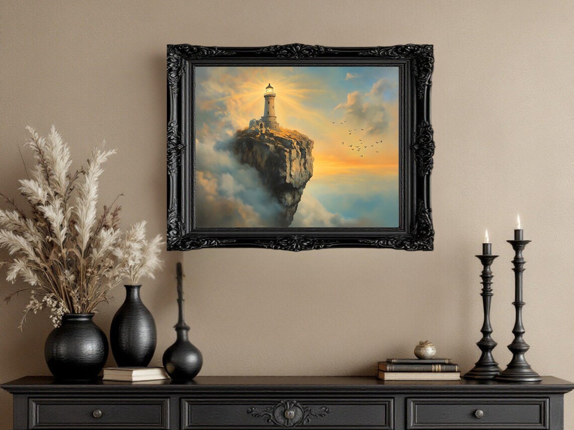 Lighthouse On Cliff, Coastal Sunset Landscape - Image 2