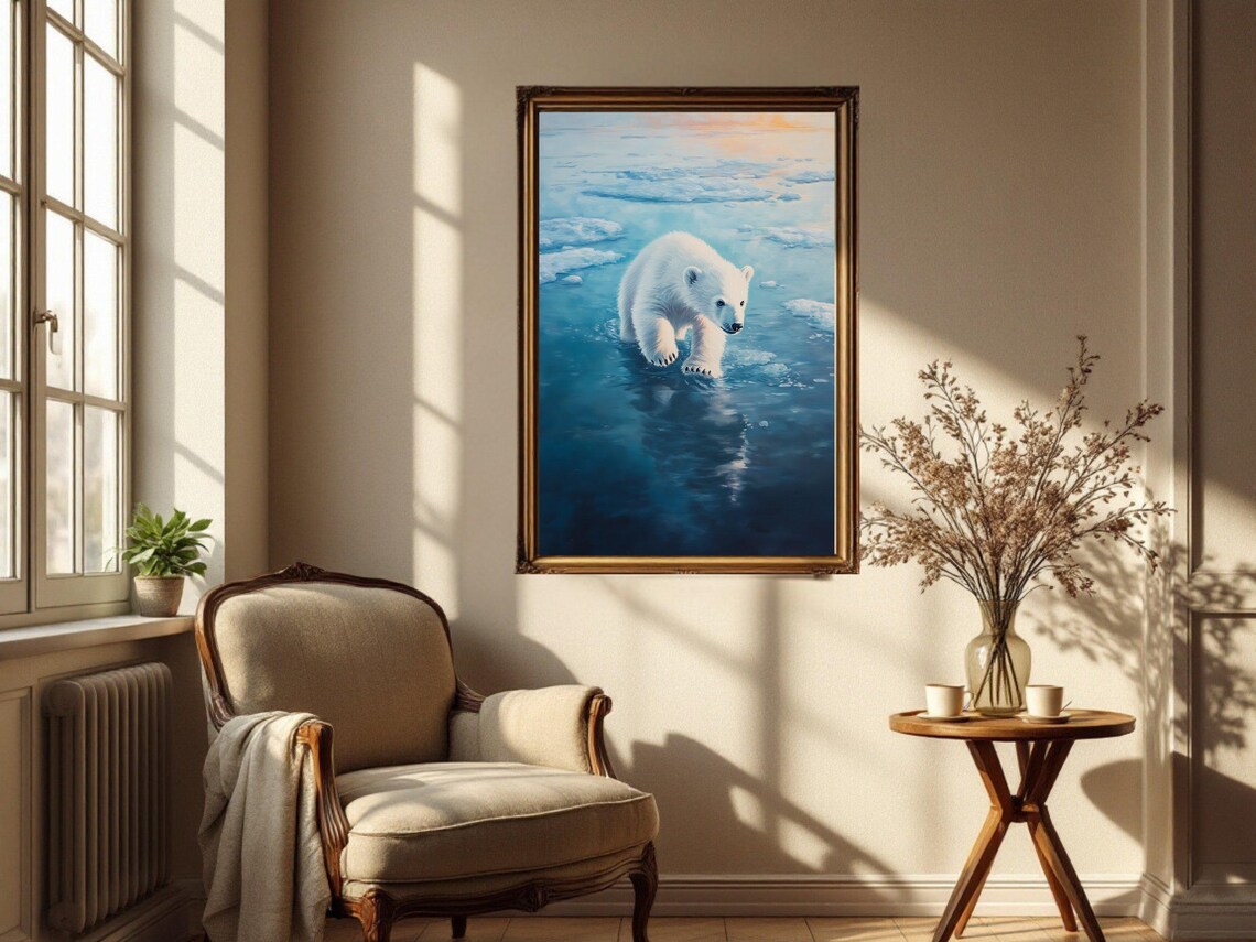 Polar Bear Nursery Animal Art Print, Cute Wildlife - Image 2