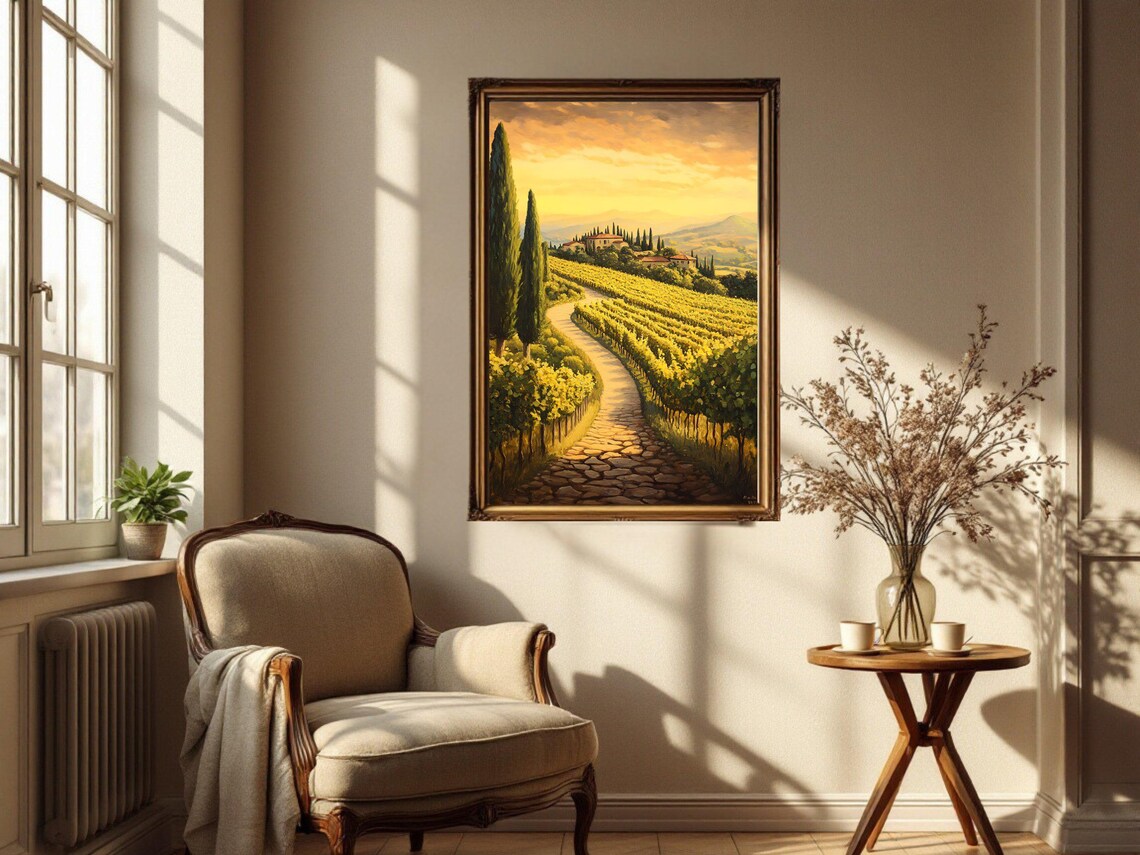 Scenic Italian Countryside Tuscany Landscape Art Print - Image 3