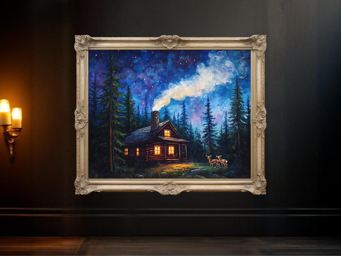 Cozy Cabin In The Woods - Rustic Forest Landscape