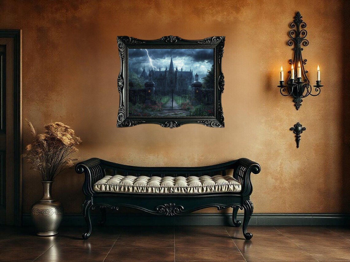 Haunted Gothic Mansion, Spooky Dark Fantasy Decor - Image 2