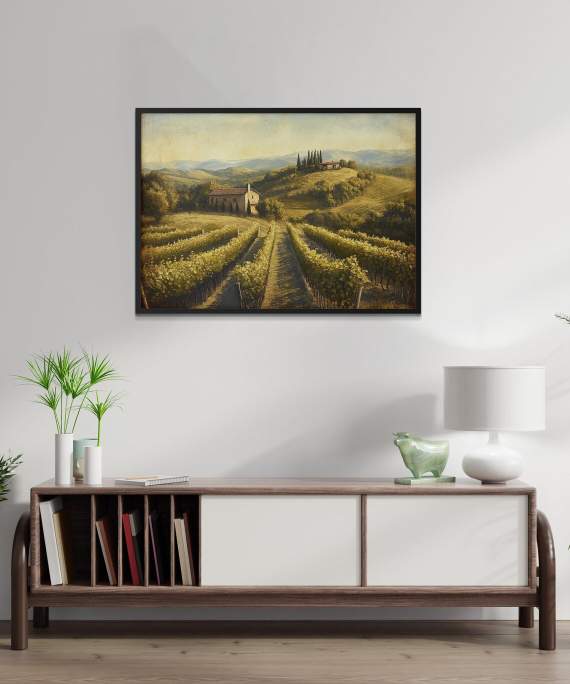 Vineyard In Tuscany Painting, Italian Countryside - Image 2