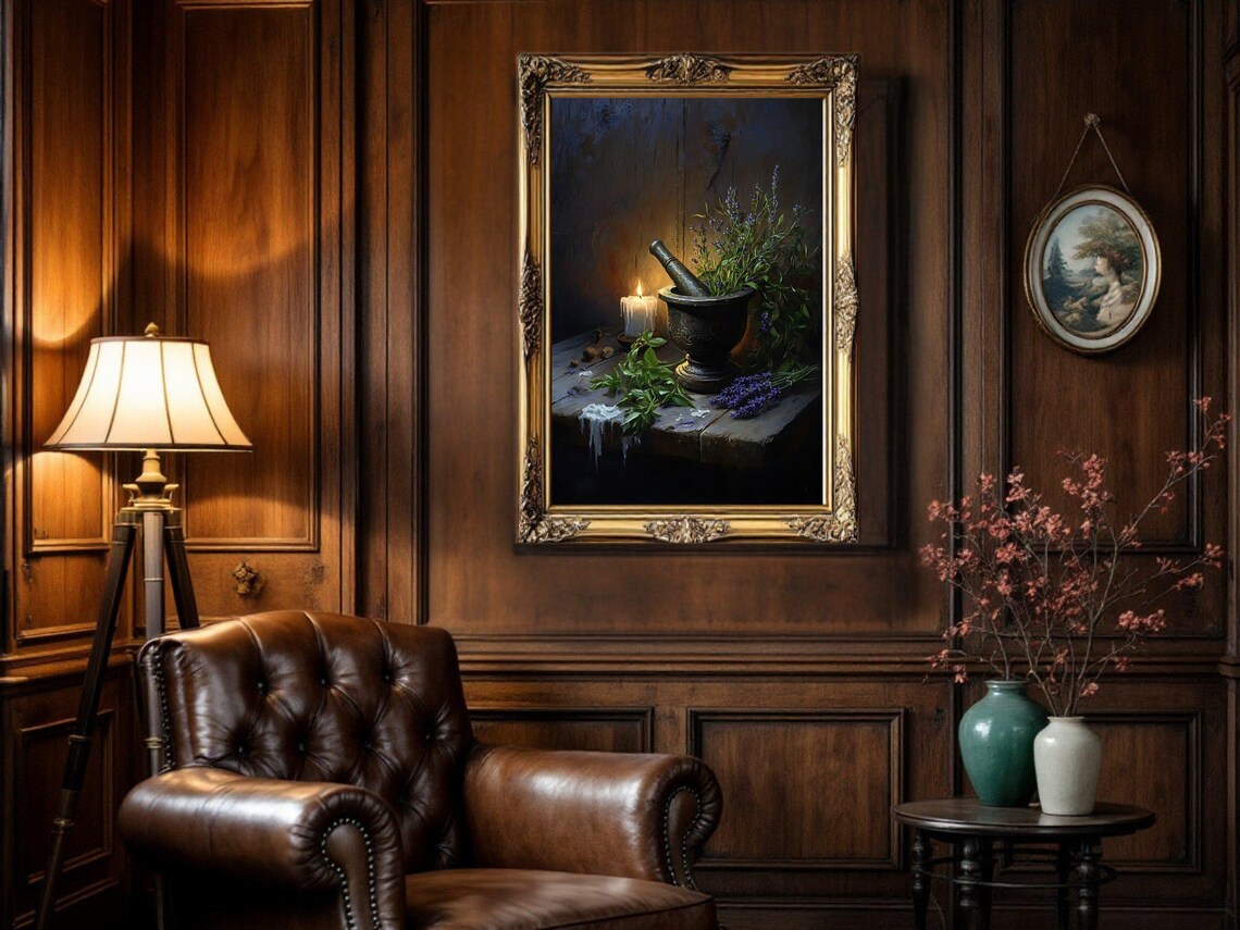 Apothecary Still Life, Vintage Oil Painting - Image 2