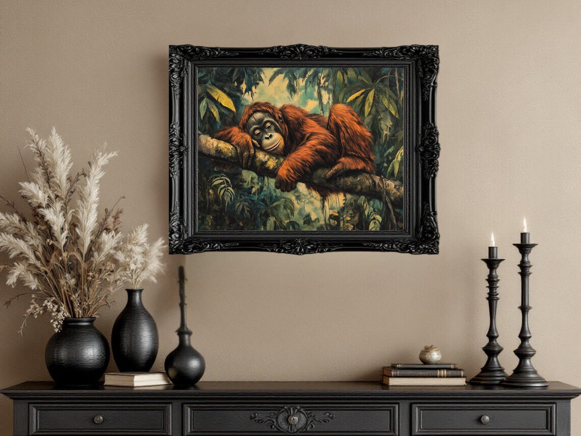 Orangutan Jungle Art Print, Tropical Forest Decor - Image 3