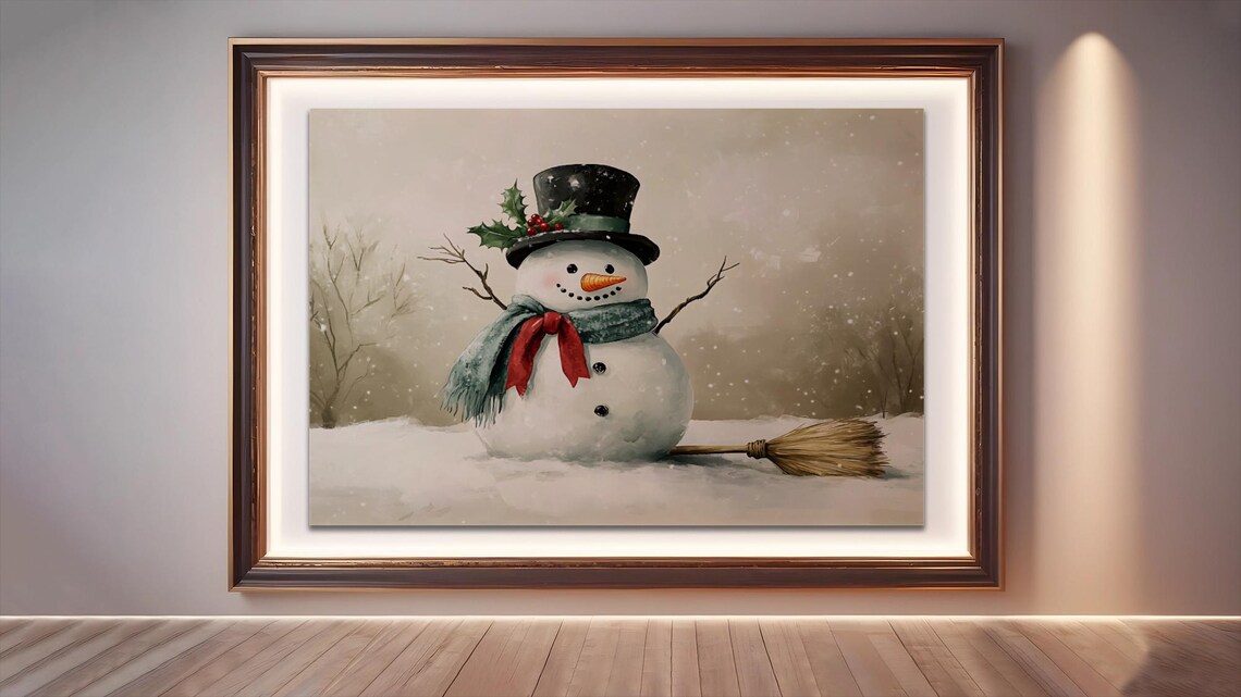 Vintage Snowman Christmas Holiday Rustic Winter Decor