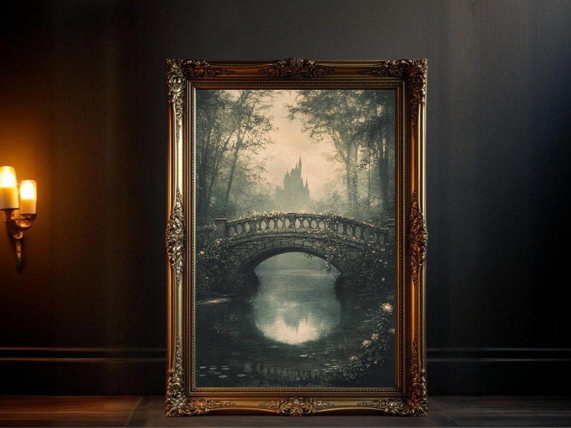 Enchanted Castle Forest Landscape Art Print