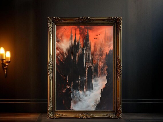 Gothic Castle, Spooky Halloween Dark Fantasy Poster
