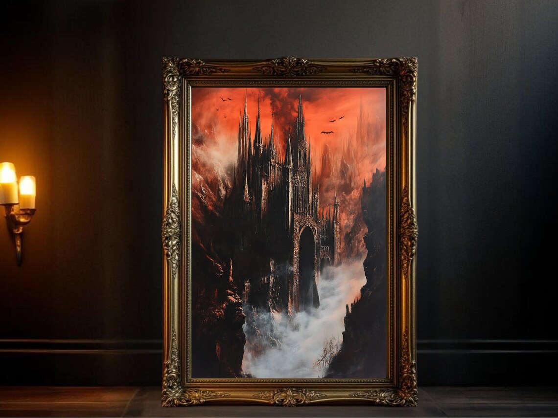 Gothic Castle, Spooky Halloween Dark Fantasy Poster