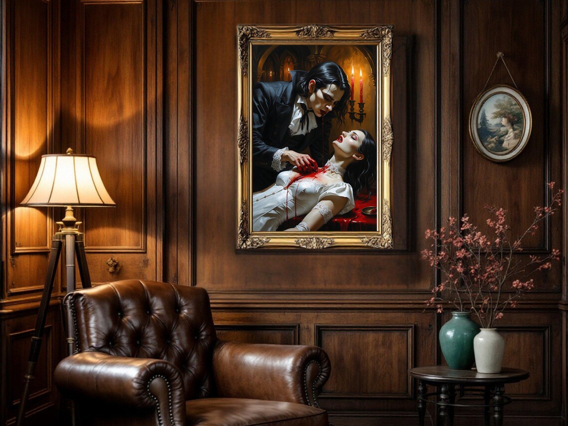 Gothic Vampire Art Print, Dark Fantasy Illustration - Image 3