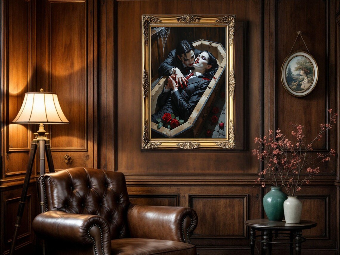 Gothic Vampire Art Print, Dark Fantasy Romance - Image 3