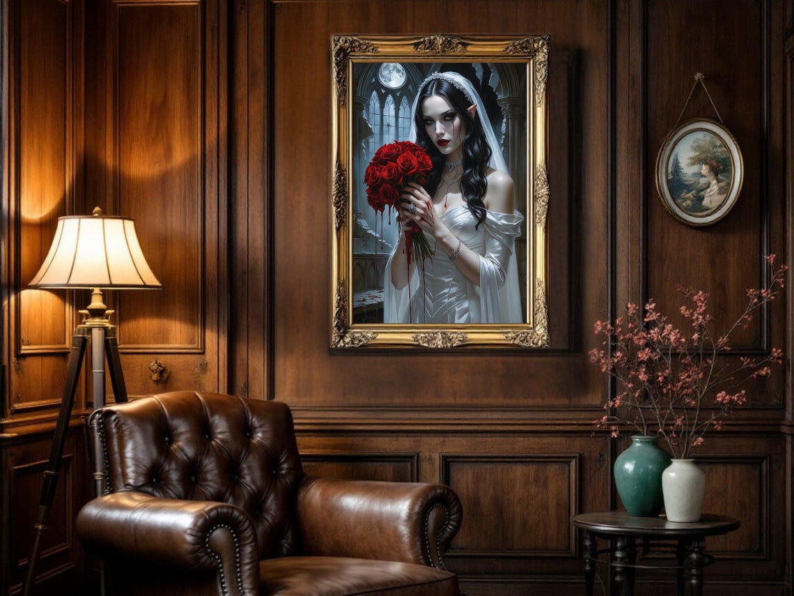 Gothic Vampire Bride, Dark Art Print - Image 3