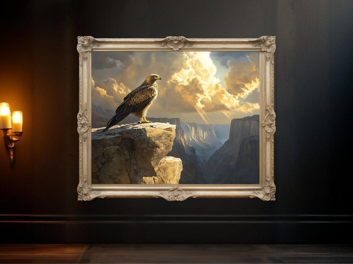 Majestic Eagle - Golden Canyon View, Nature Inspired