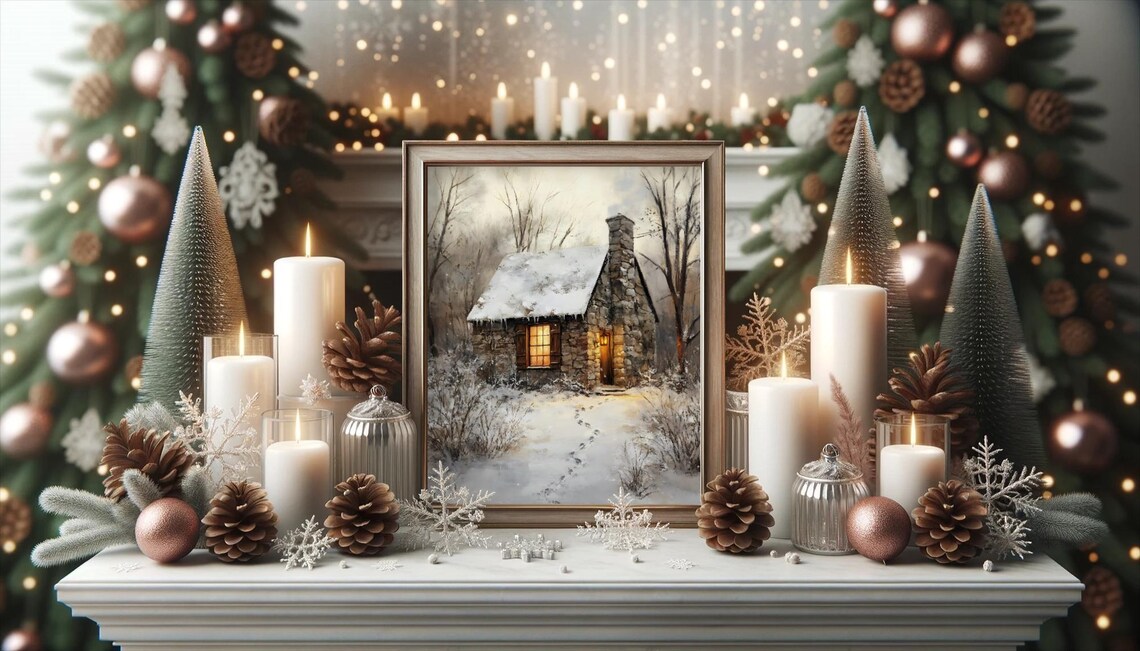 Rustic Christmas - Contemporary Travel Poster - Image 2