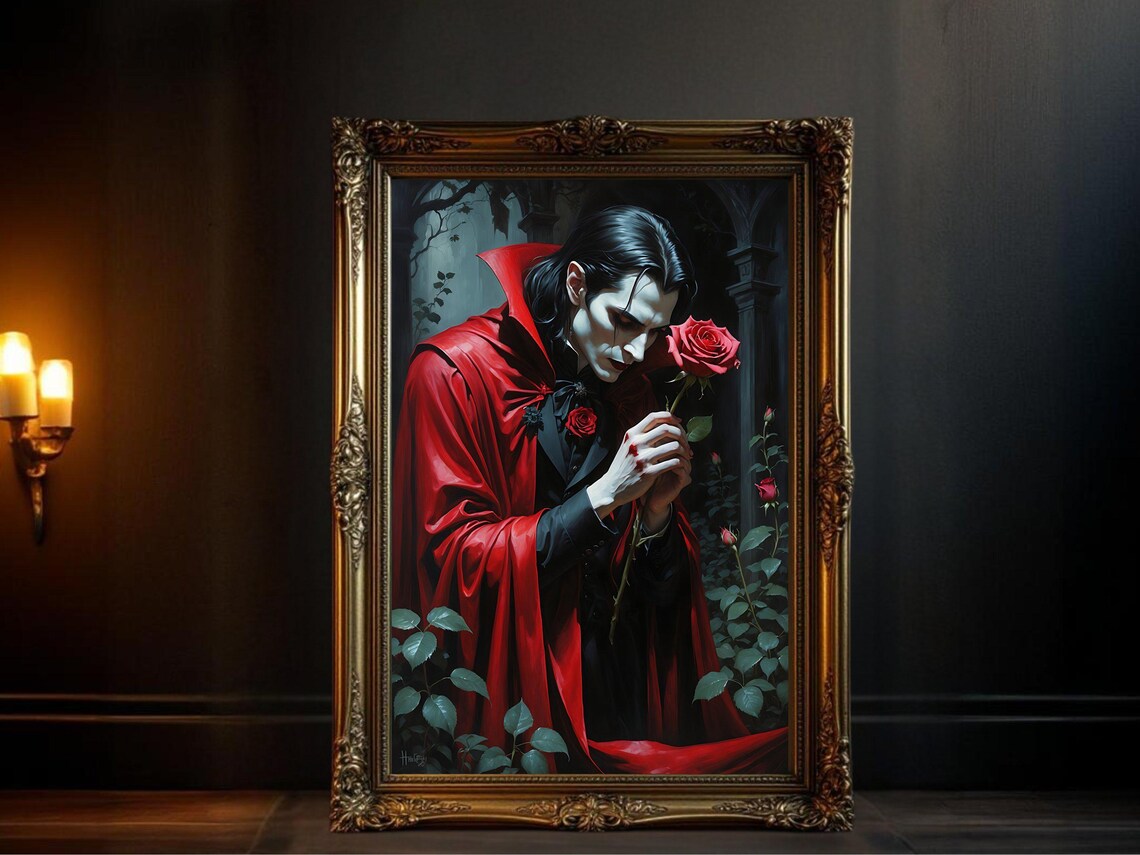 Gothic Vampire Art Print, Dark Fantasy Decor