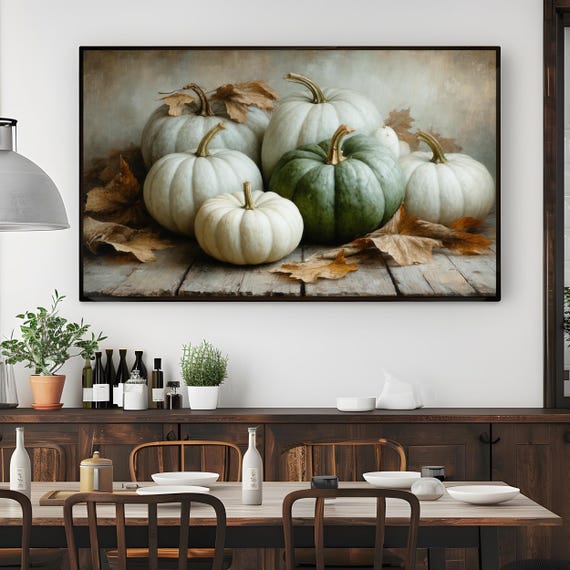 Samsung Frame Fall Tv Art Autumn Oil Painting For The Rustic Thanksgiving Festive