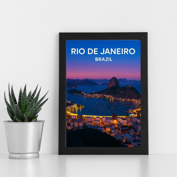 Rio De Janeiro 2 Print Artwork L Brazil South America Custom Poster Postcard Framed Greeting Card Portrait