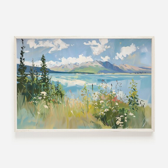 Lake Clark National Park Alaska Summer Lakeside Wildflower Poster