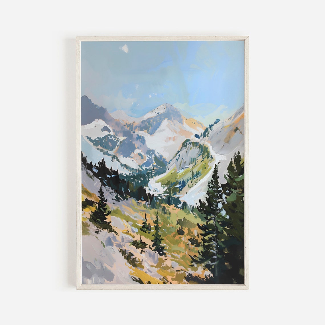 North Cascades National Park Snowy Peaks Mountain Valley Poster