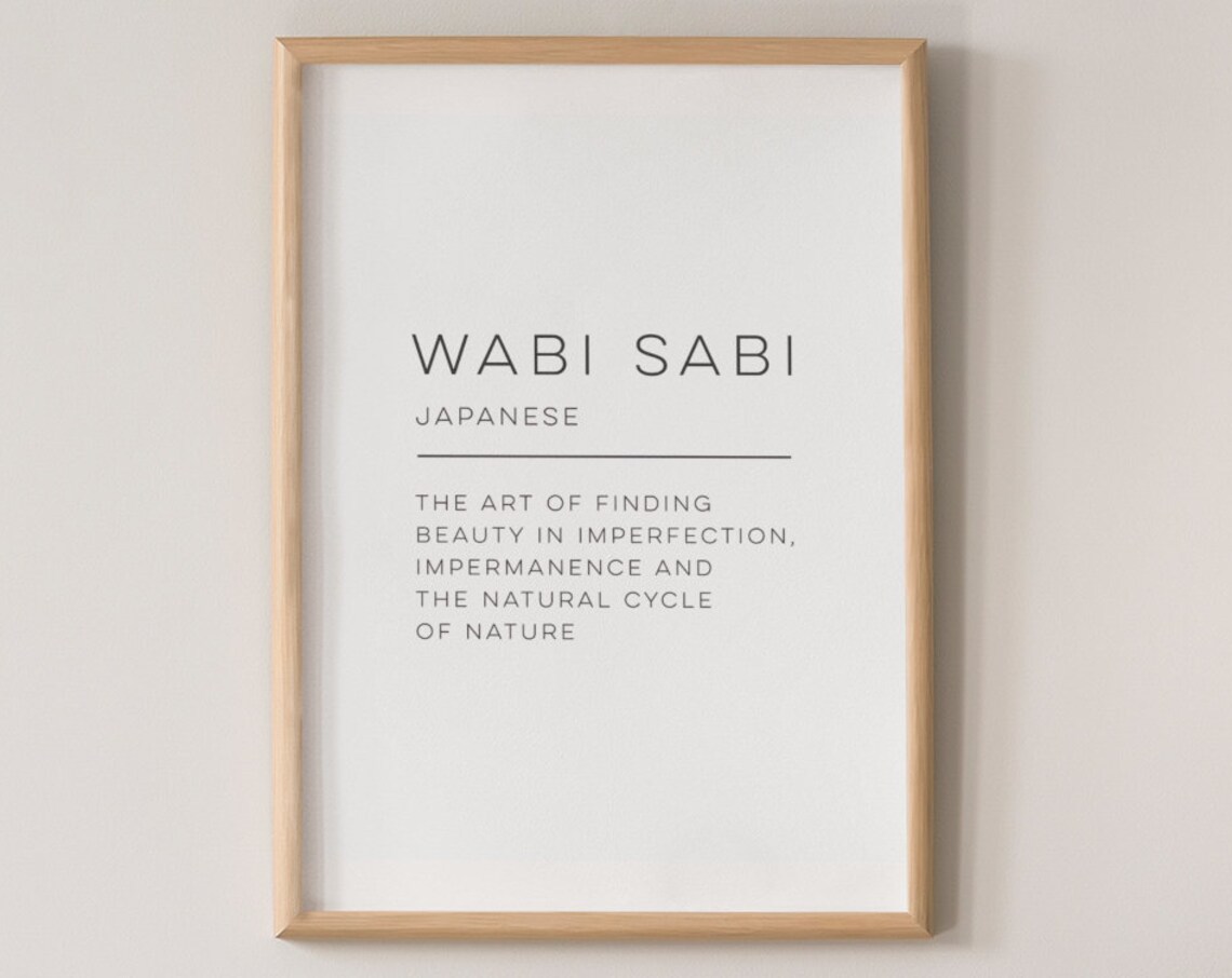 Wabi Sabi Definition Art Print, Modern Word Design