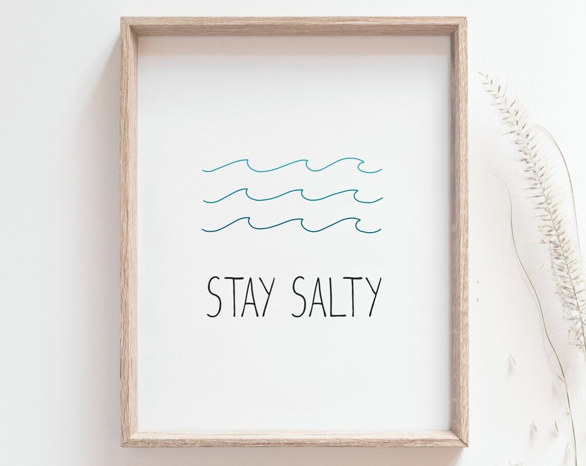 Stay Salty Simple Wave Minimalist Surf Art Print