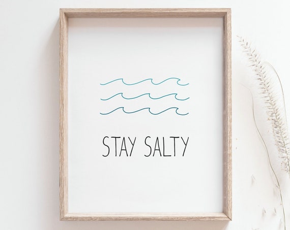 Stay Salty Simple Wave Minimalist Surf Art Print