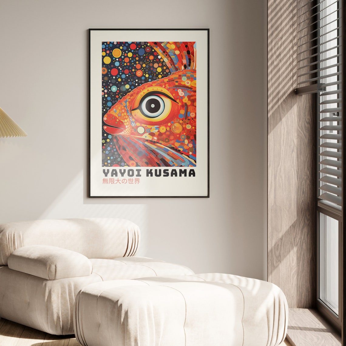 Yayoi Kusama Red Mosaic Fish Infinite World Exhibition Poster - Image 4