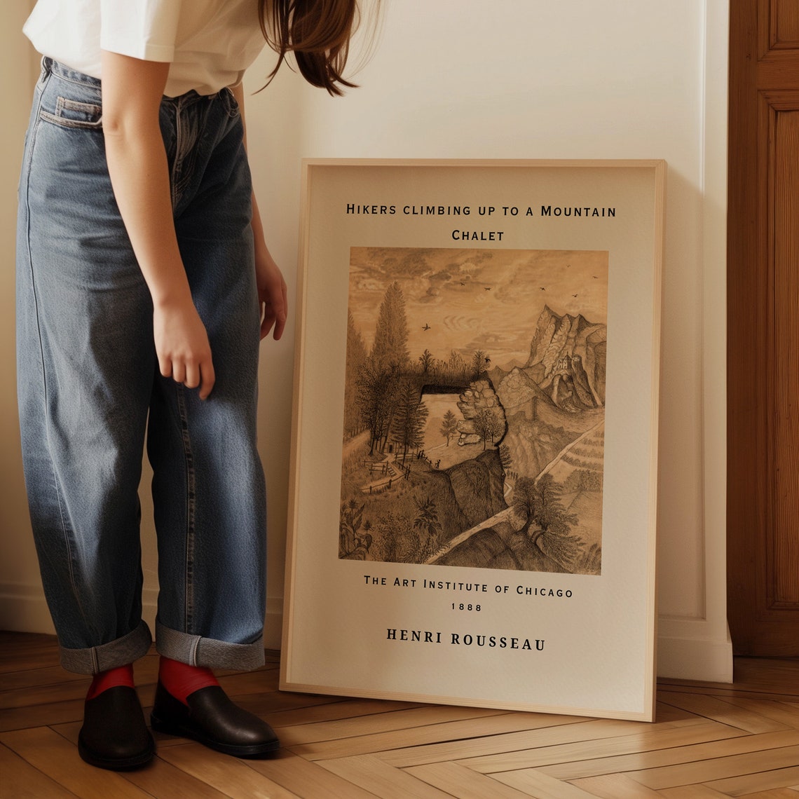 Henri Rousseau Hikers Climbing Up to a Mountain Chalet Poster - Image 4