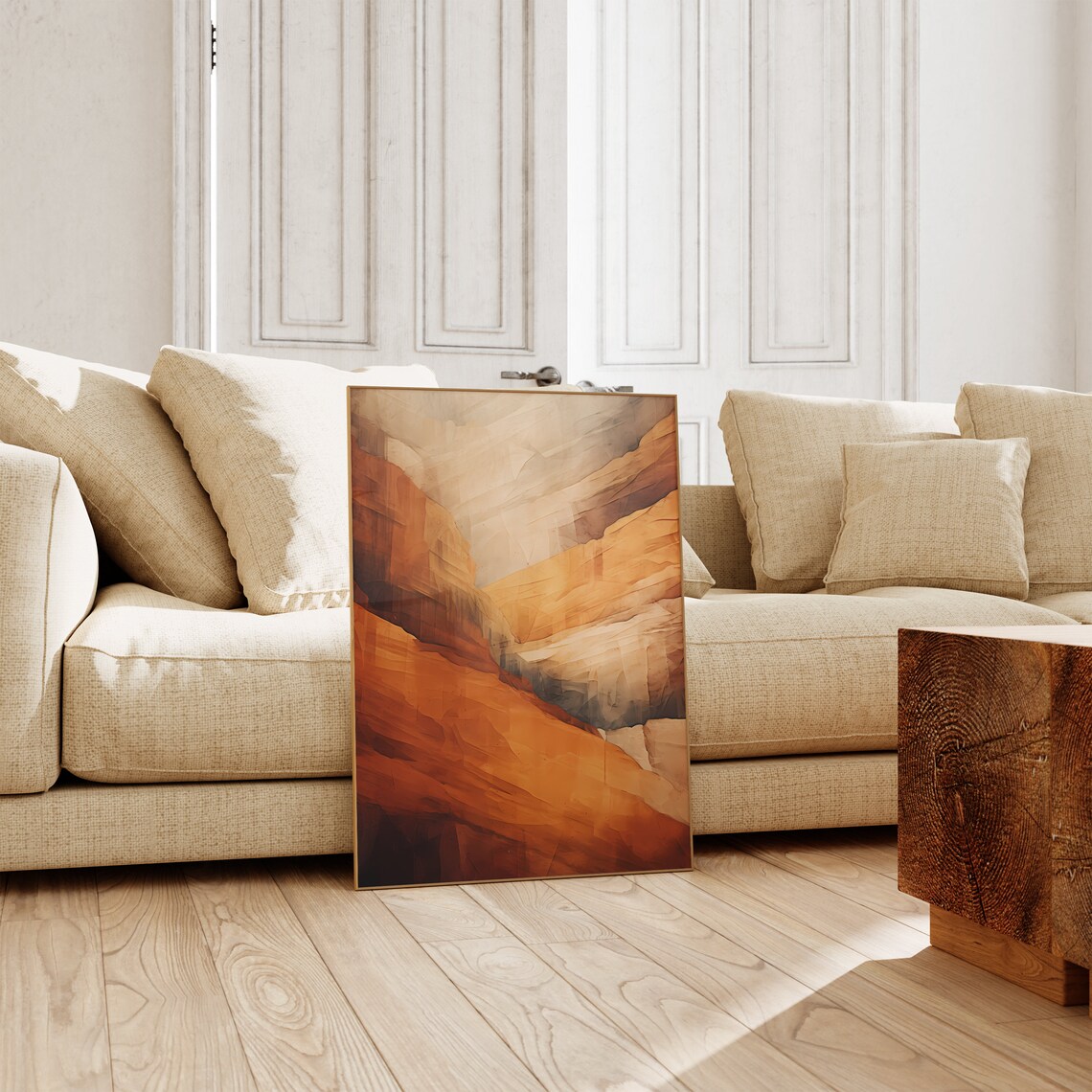 Red Rock Desert Cliffs Golden Hour Abstract Landscape Art Poster - Image 4