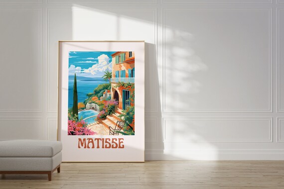 Henri Matisse Mediterranean Villa Coastal View Blue Sea Art Poster