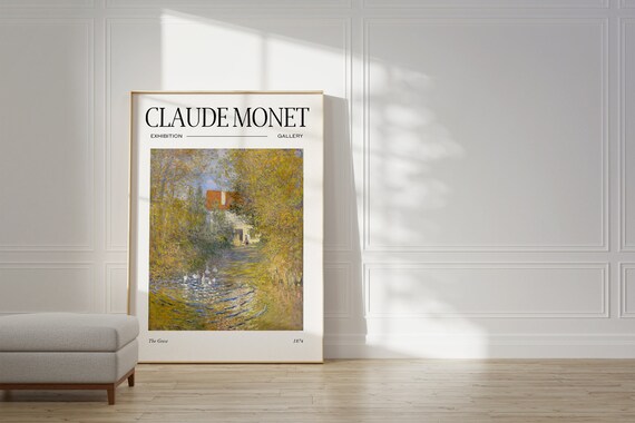 Claude Monet The Geese 1874 Golden Autumn Riverside Path Poster