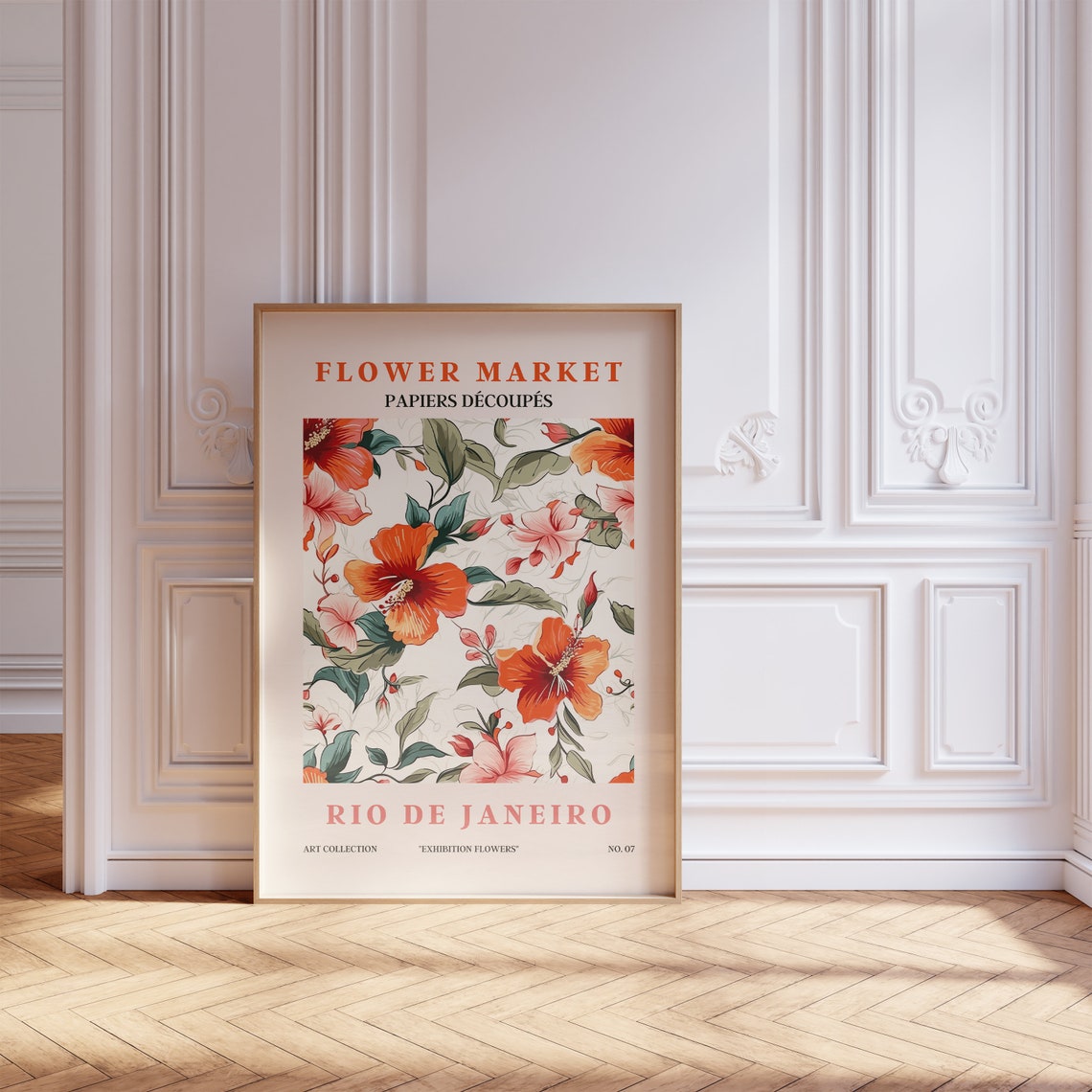 Flower Market Rio De Janeiro Orange Hibiscus Tropical Floral Poster - Image 5