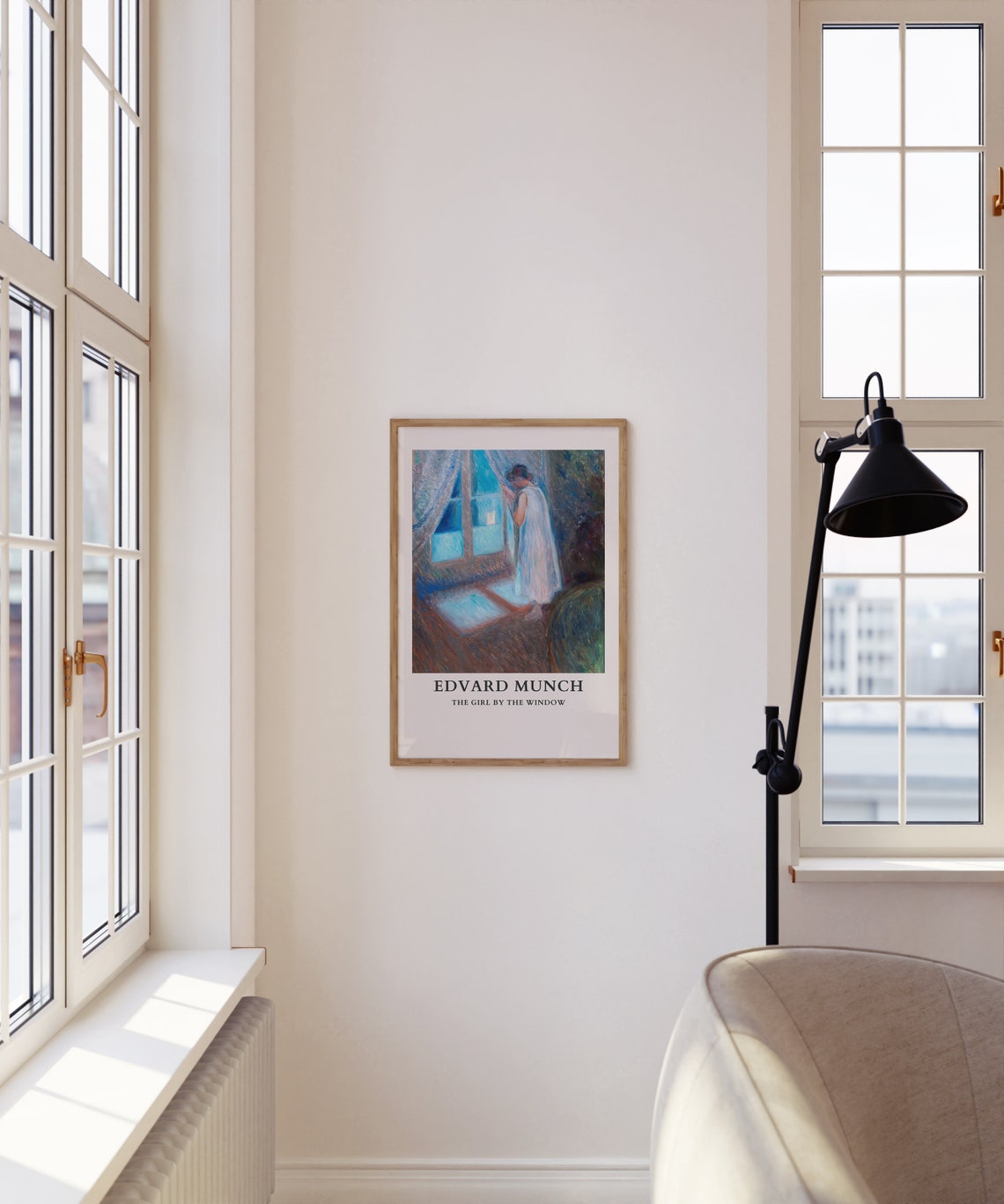 Edvard Munch The Girl by the Window Night Blue Room Art Poster - Image 3