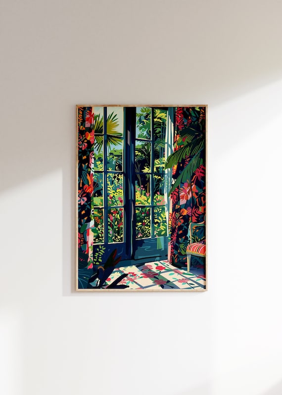 Henri Matisse Inspired Tropical Garden Window Fauvist Poster Vibrant Color