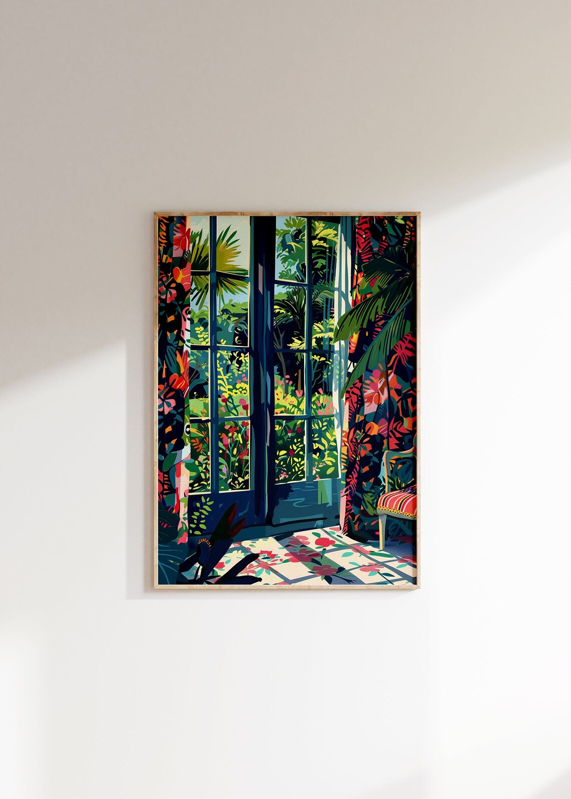 Henri Matisse Inspired Tropical Garden Window Fauvist Poster Vibrant Color
