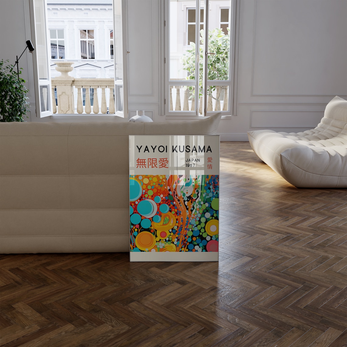 Yayoi Kusama Inspired Japanese Abstract Wall Art Print - Image 2