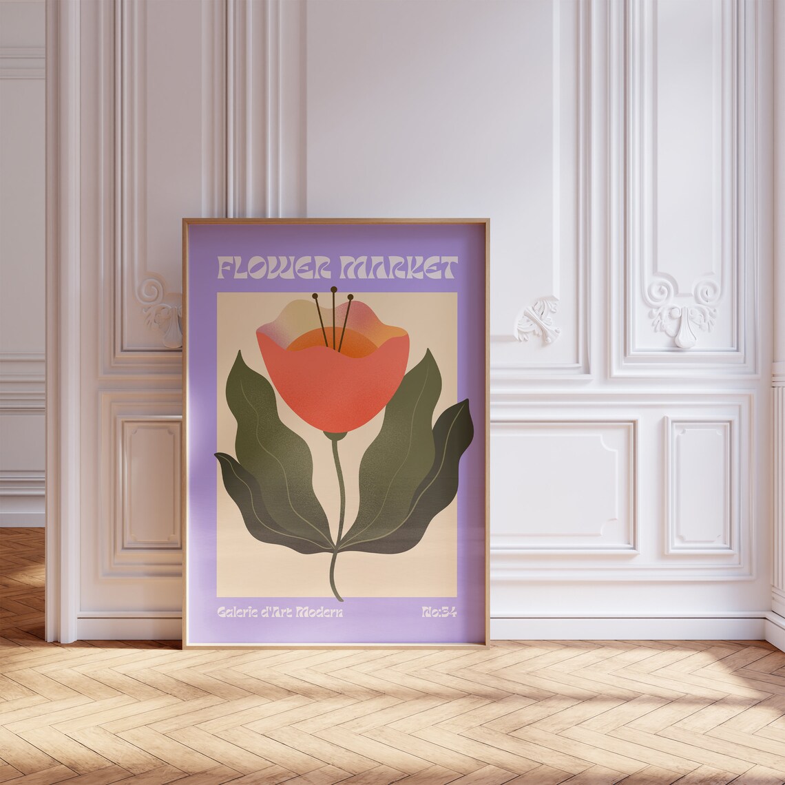 Flower Market Modern Floral Scandinavian Art Print - Image 4