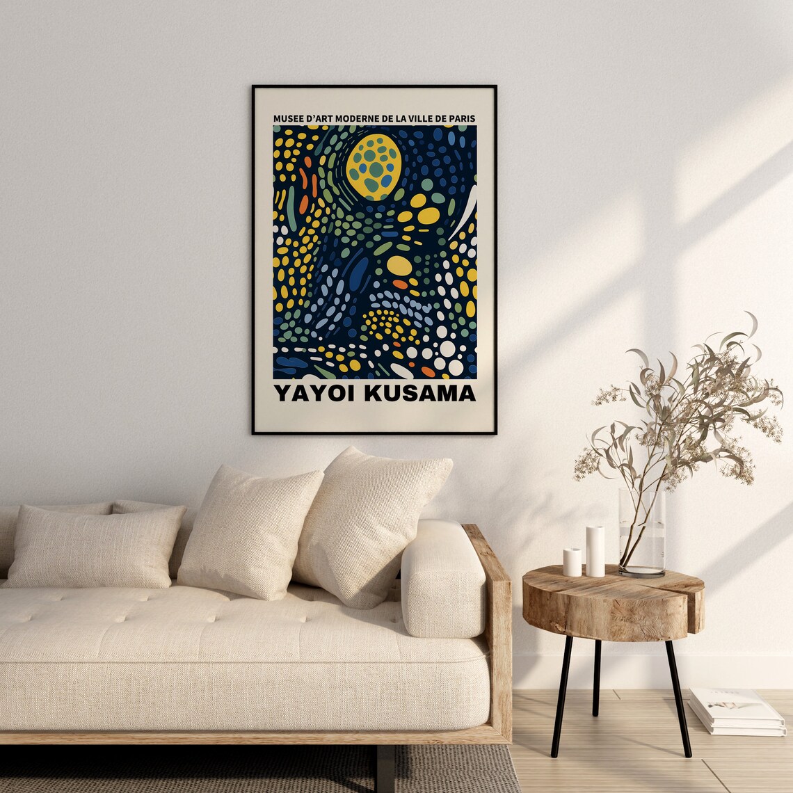 Yayoi Kusama Paris Abstract Blue Dots Painting Exhibition Poster - Image 2