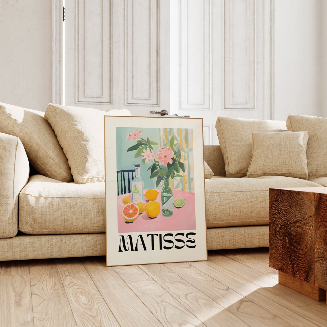 Matisse Citrus Still Life Pink Lemons Green Bottle Floral Poster - Image 4