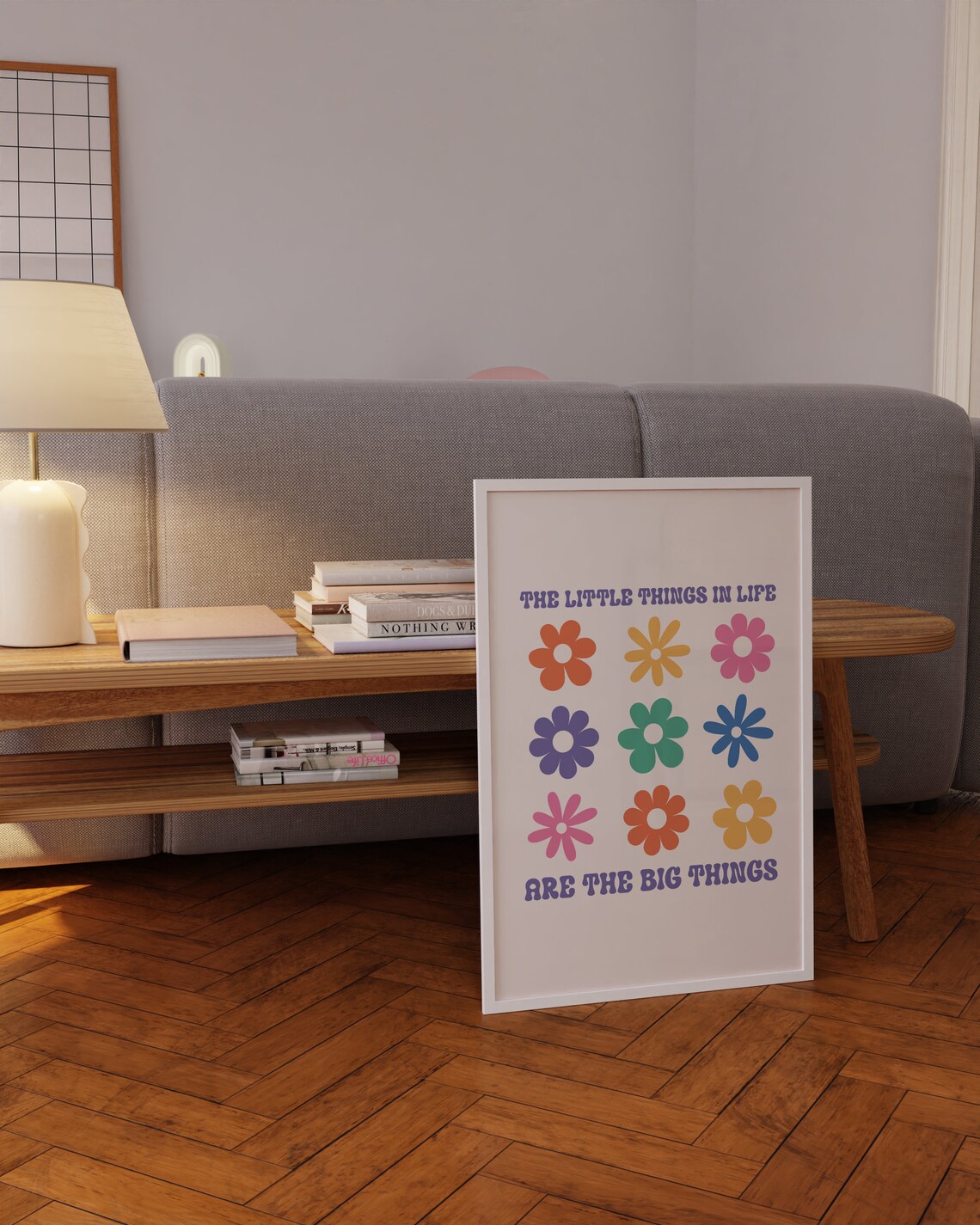 The Little Things in Life Are Colorful Retro Daisy Quote Poster - Image 4