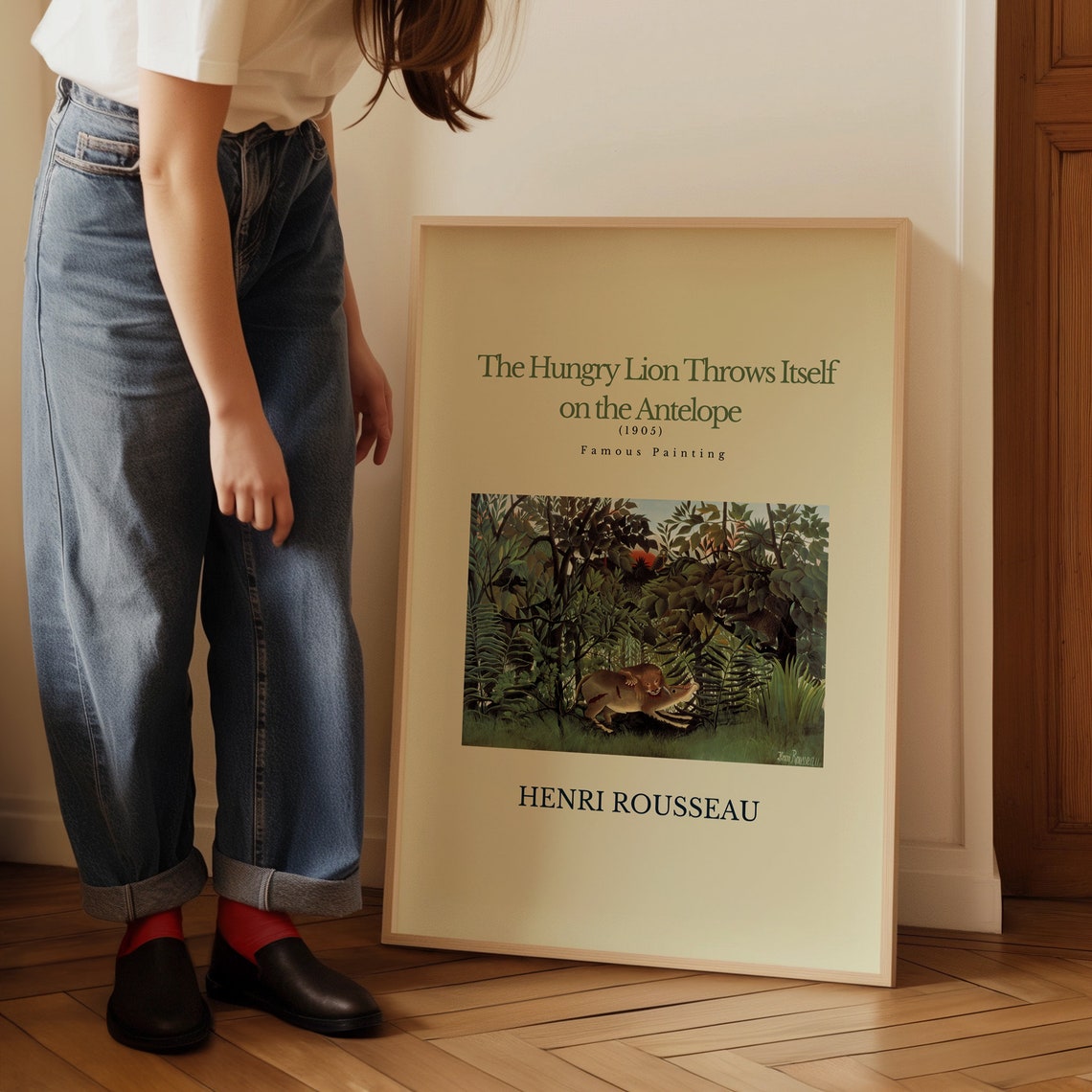 Henri Rousseau Hungry Lion Throws Itself on the Antelope Poster - Image 4