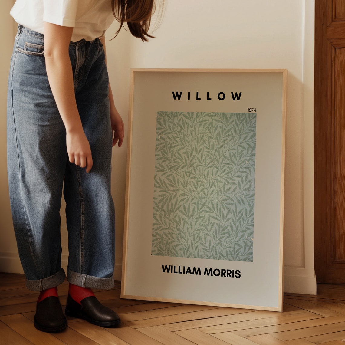 William Morris Willow 1874 Botanical Leaf Textile Pattern Poster - Image 3