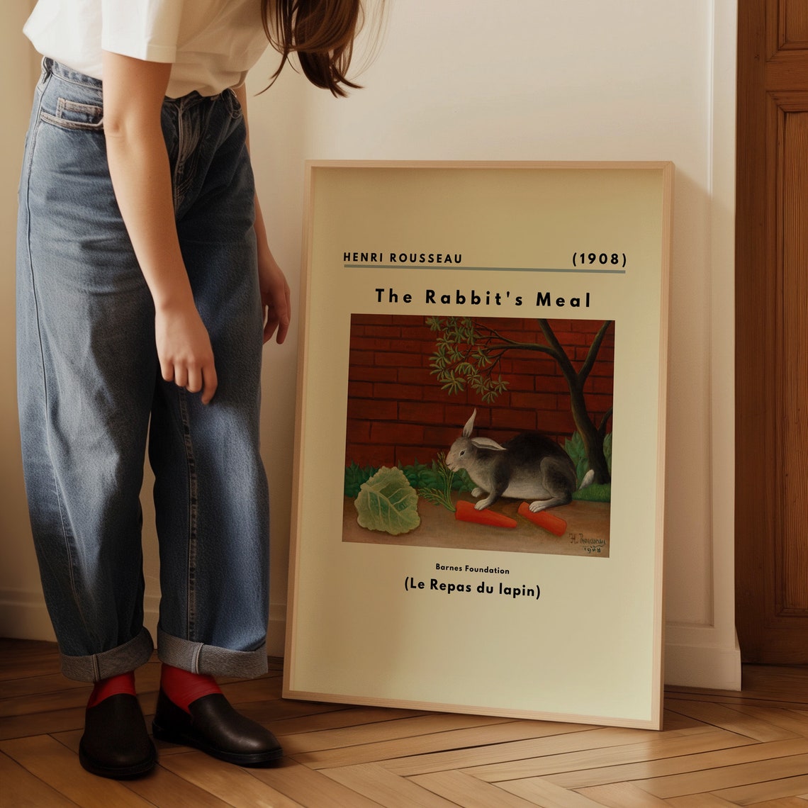 Henri Rousseau Rabbit Meal 1908 Bunny Eating Carrots Brick Wall Poster - Image 4