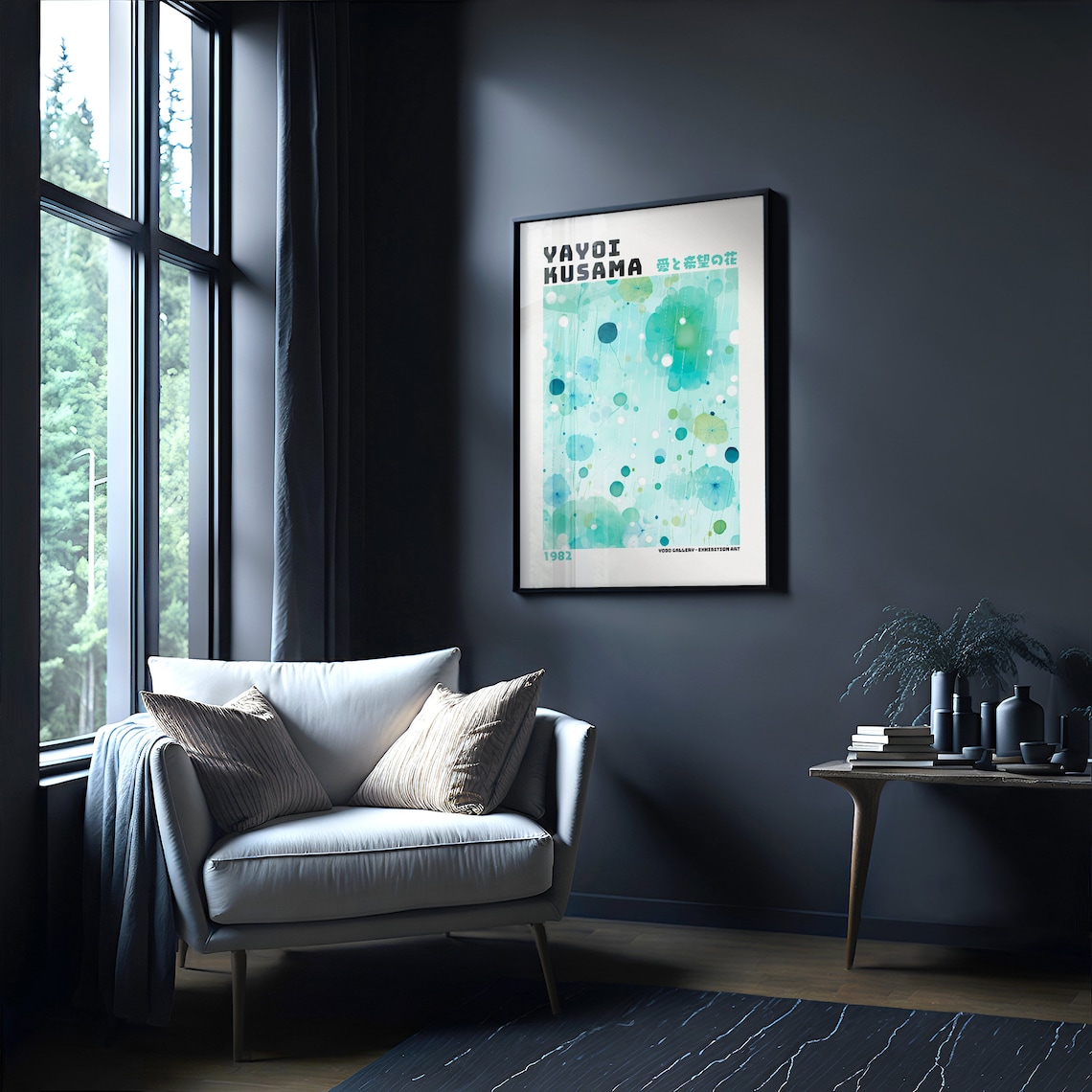 Yayoi Kusama Inspired Abstract Japanese Wall Art Poster - Image 2