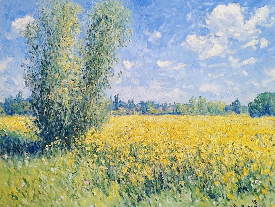 Van Gogh Inspired Yellow Fields Home Decor Art Print