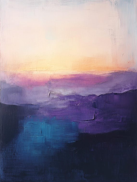 Abstract Purple Sunset Print Inspired By Mark Rothko For Elegant Wall Art And Home Decor