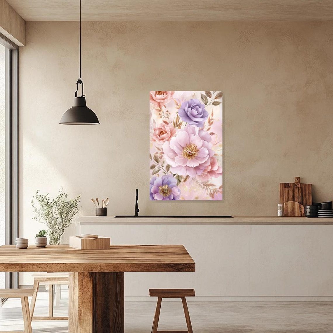 Blush Pink and Lavender Roses in a Lush Romantic Bouquet Poster - Image 3